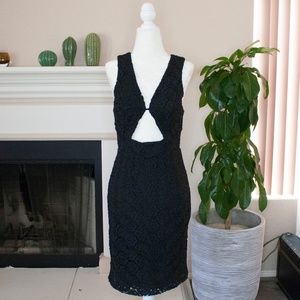 Nasty Gal Floral Crochet Keyhole Dress